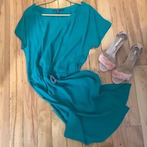 Emerald Cinch waist Comptoir Des Cotinnier Dress